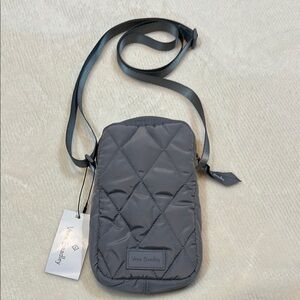 Vera Bradley Gray Quilted crossbody Bag with Adjustable Strap
